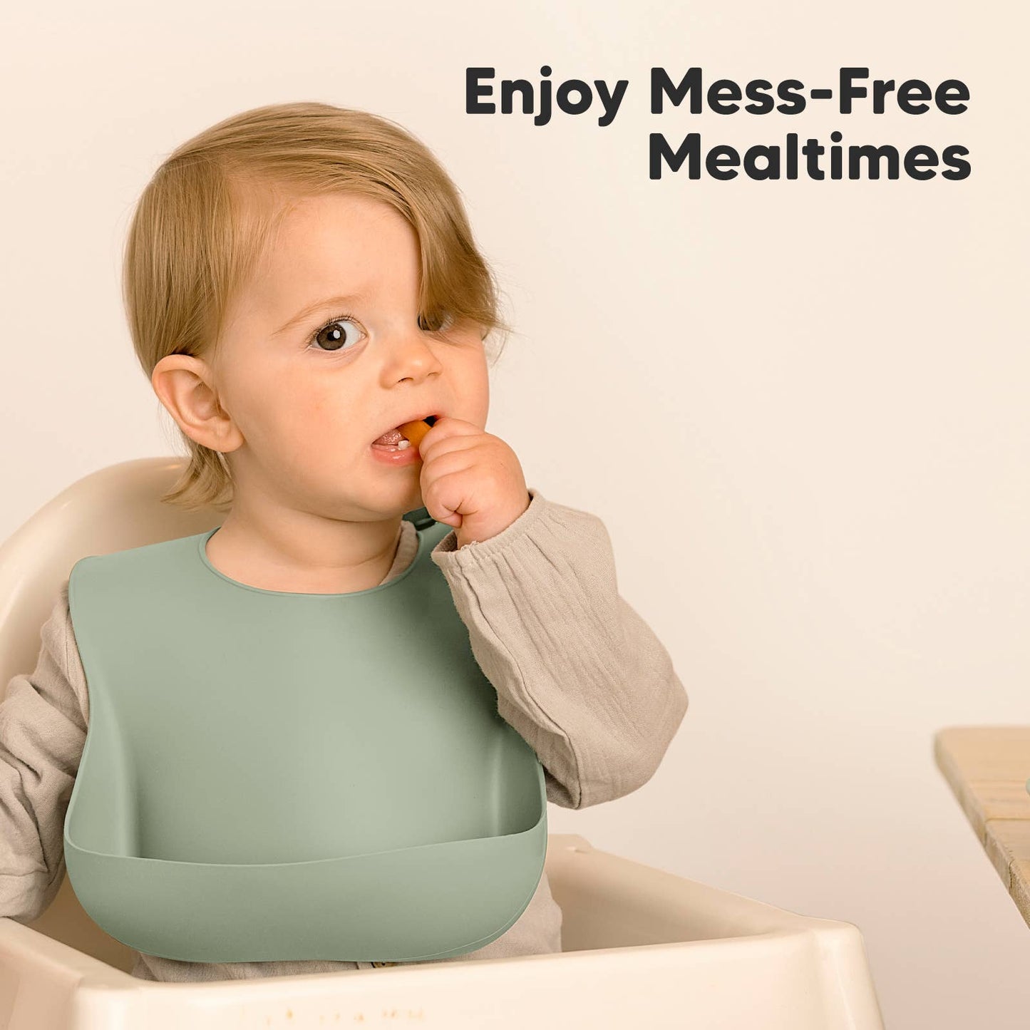 2-Pack Prep Silicone Bibs for Babies, Toddlers, Boys, Girls: Sage