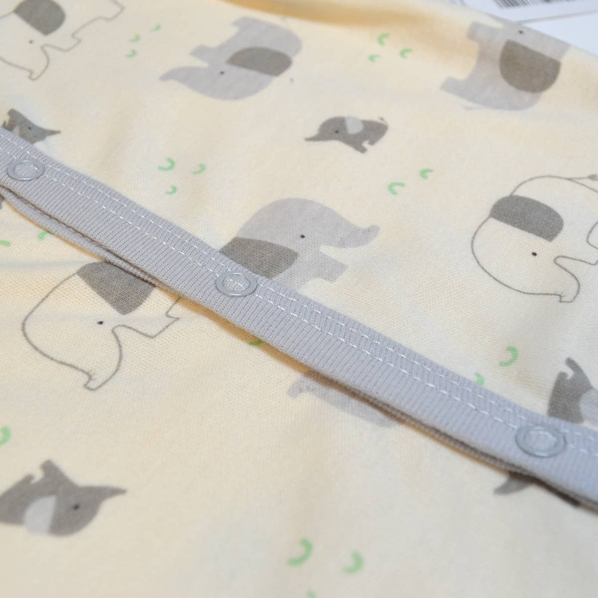 Cute Elephant Pattern Zipper Footie Pajamas