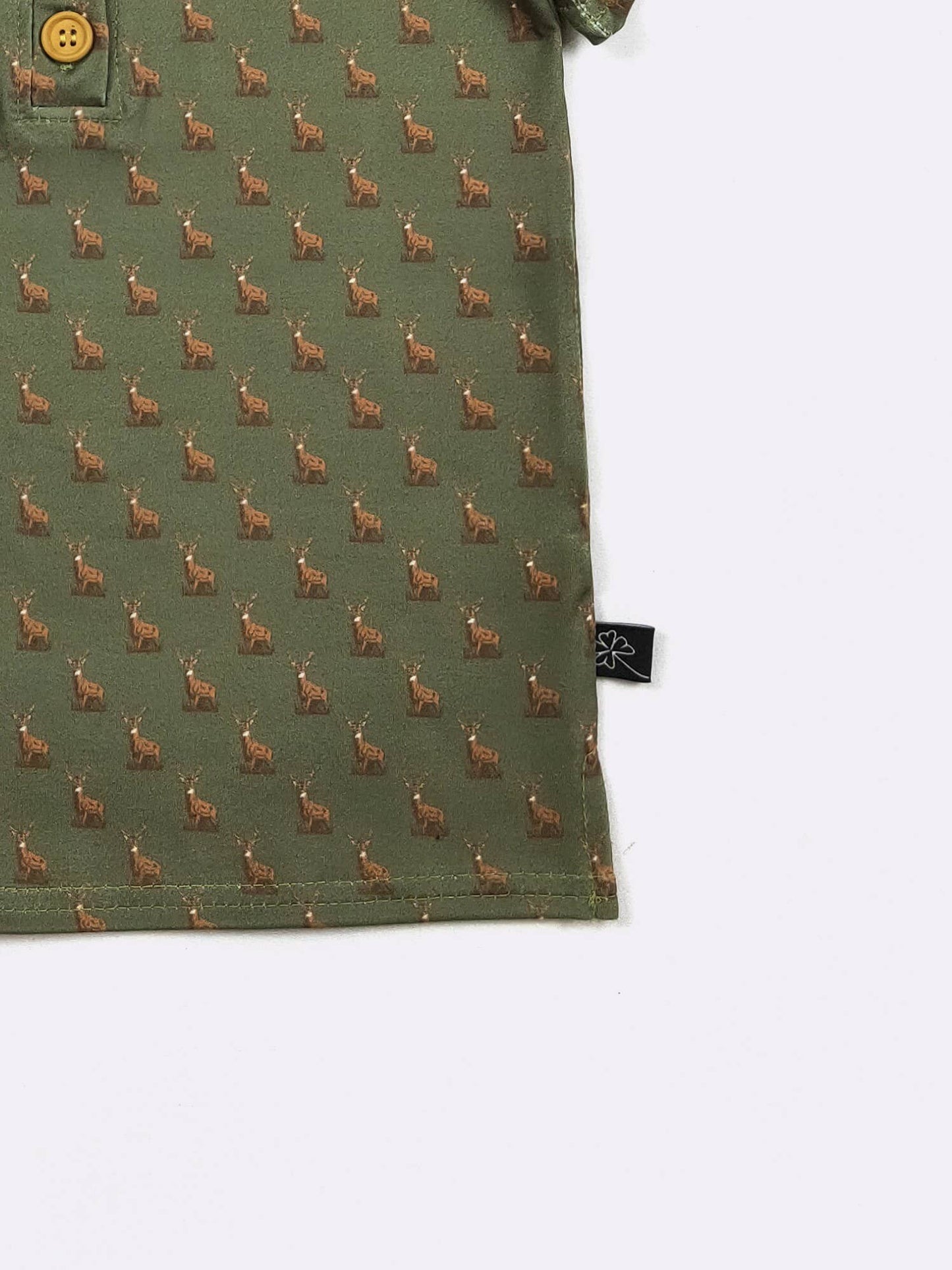 Hunter Green Buck Boy Collar Shirt: 9/10 yrs