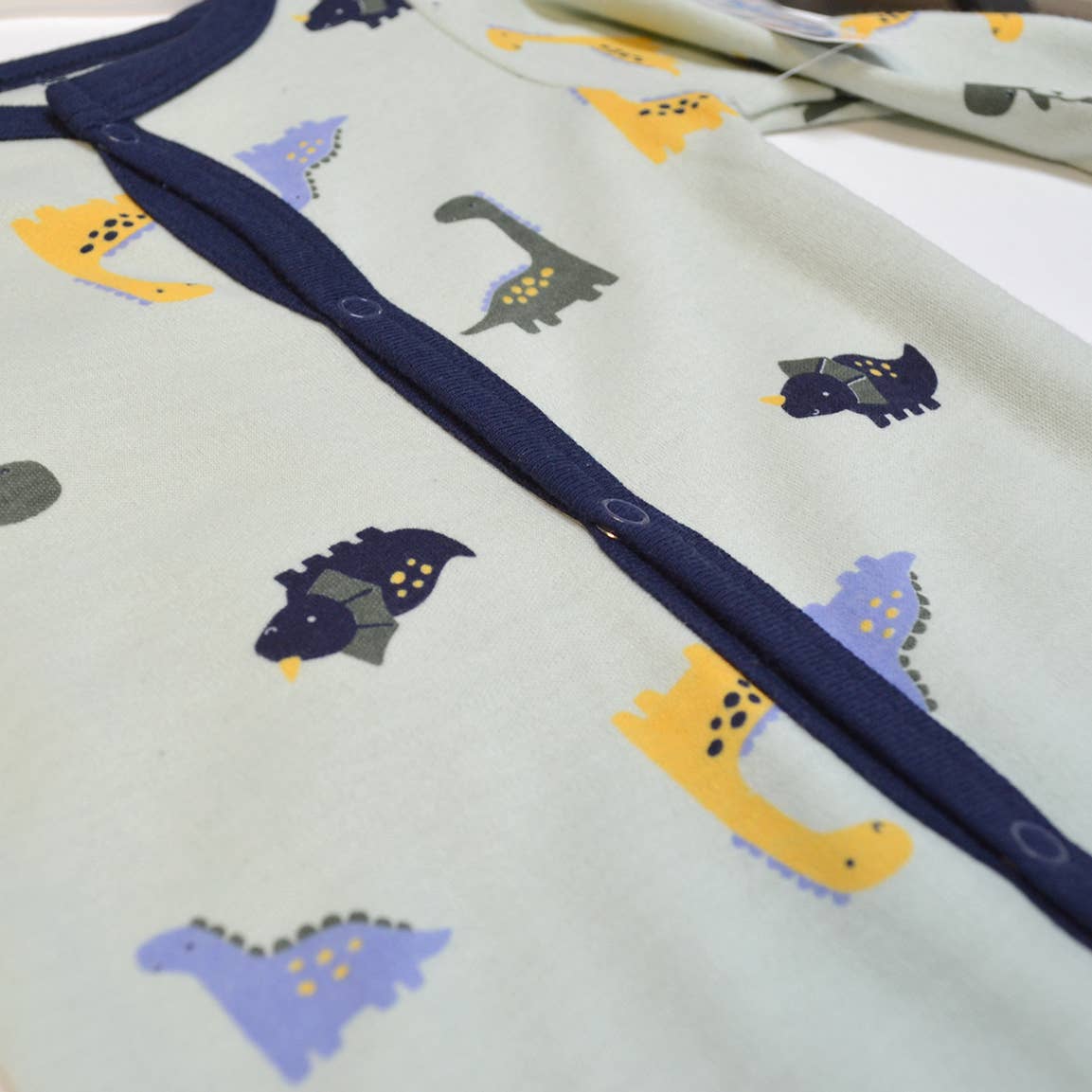Dinosaurs Pattern Zipper Footie Pajamas