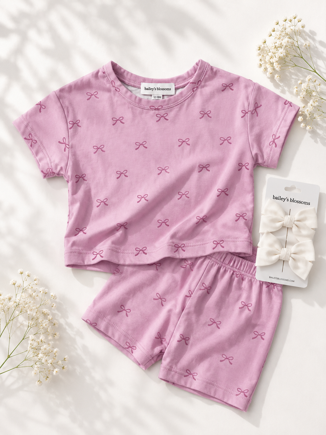 Quinn 2-Piece Lounge Set - Pink Bows