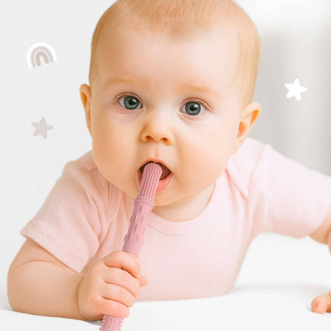 Hallow Teething Tubes - Dusty Rose/Dusty Pink/Almond: Dusty Rose/Dusty Pink/Almond