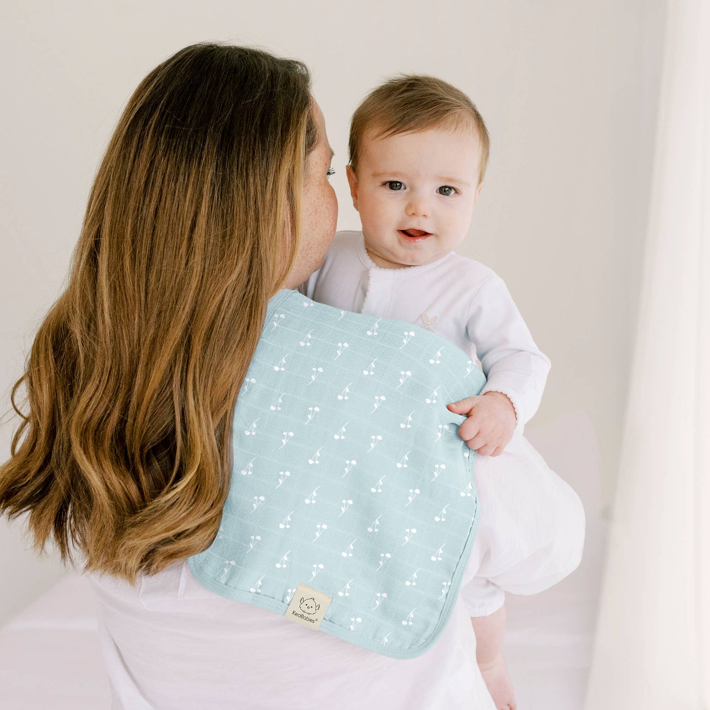 KeaBabies 5pk Lumi Muslin Burp Cloths for Baby Boys, Girls: Wild Bloom