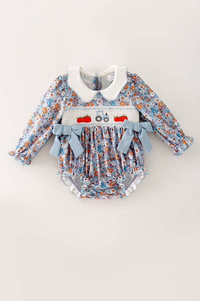 Blue Ditsy Floral Romper