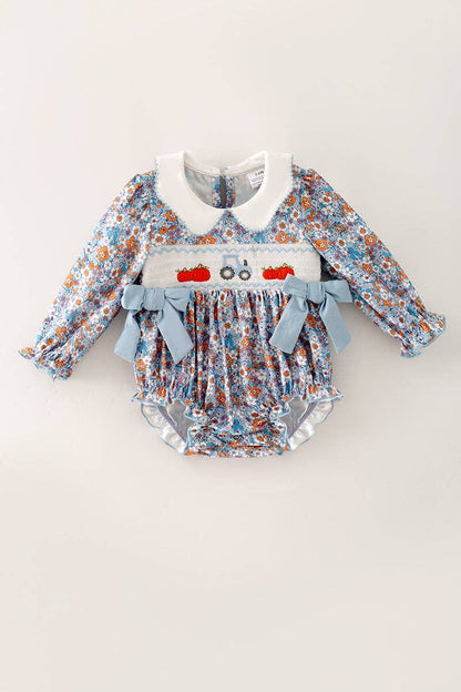 Blue Ditsy Floral Romper