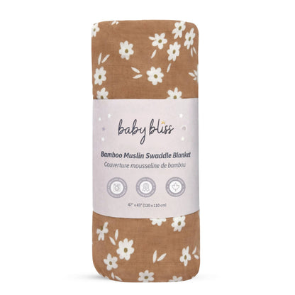 Bamboo Muslin Swaddle Blanket - Cinnamon Daisy