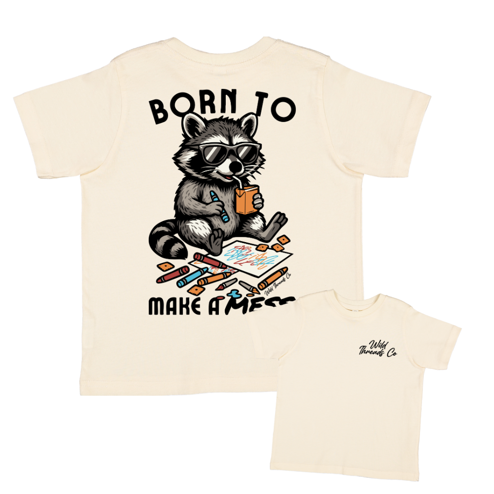 Born To Make A Mess Tee: Mauve / 3T