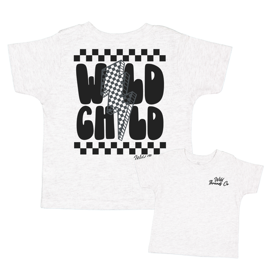 Wild Child Lightning Bolt Tee: Ash / 2T