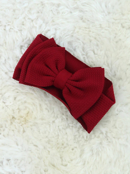 Double Layer Waffle Bow Headwrap - Punch