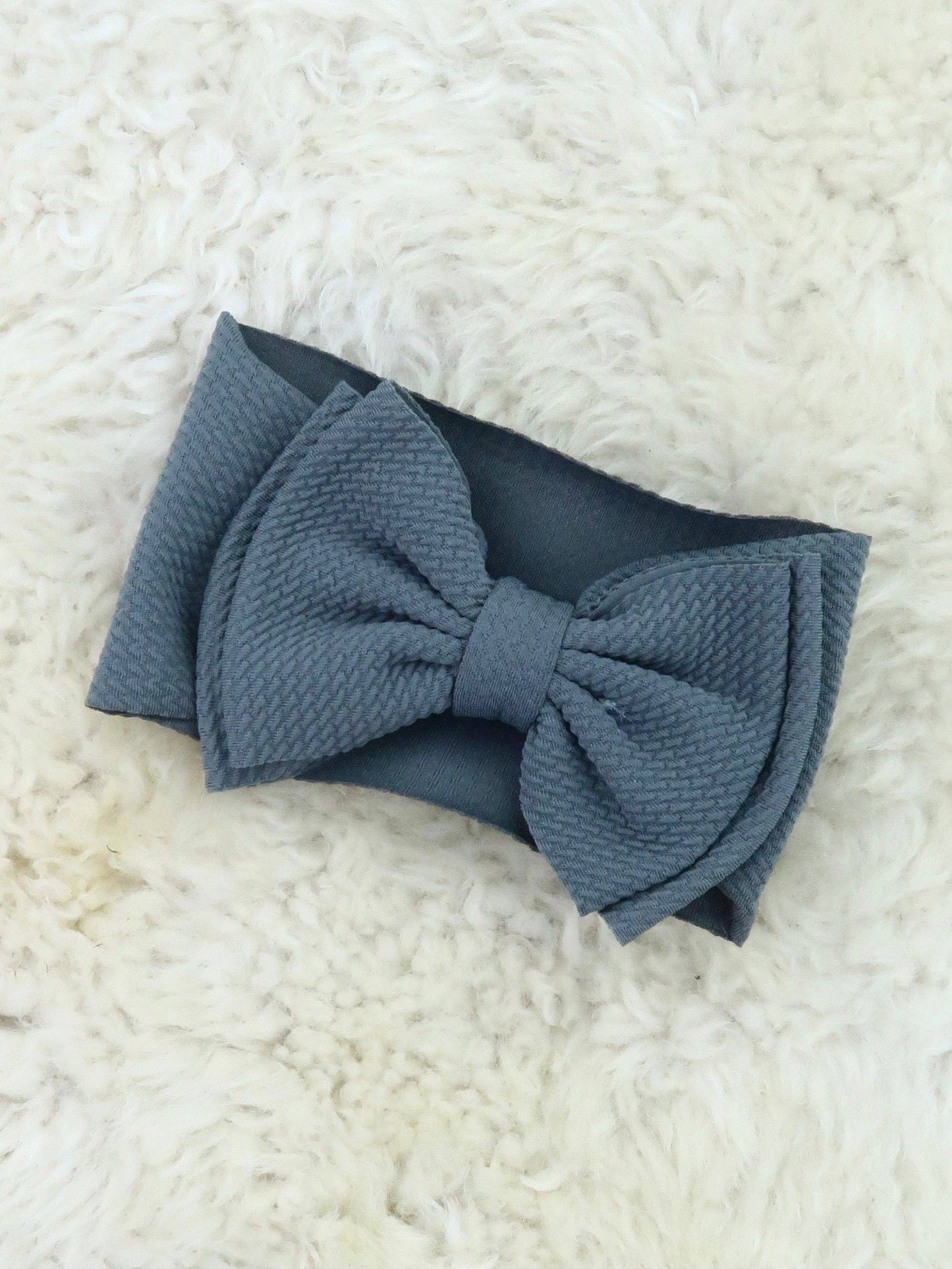Double Layer Waffle Bow Headwrap - Latte