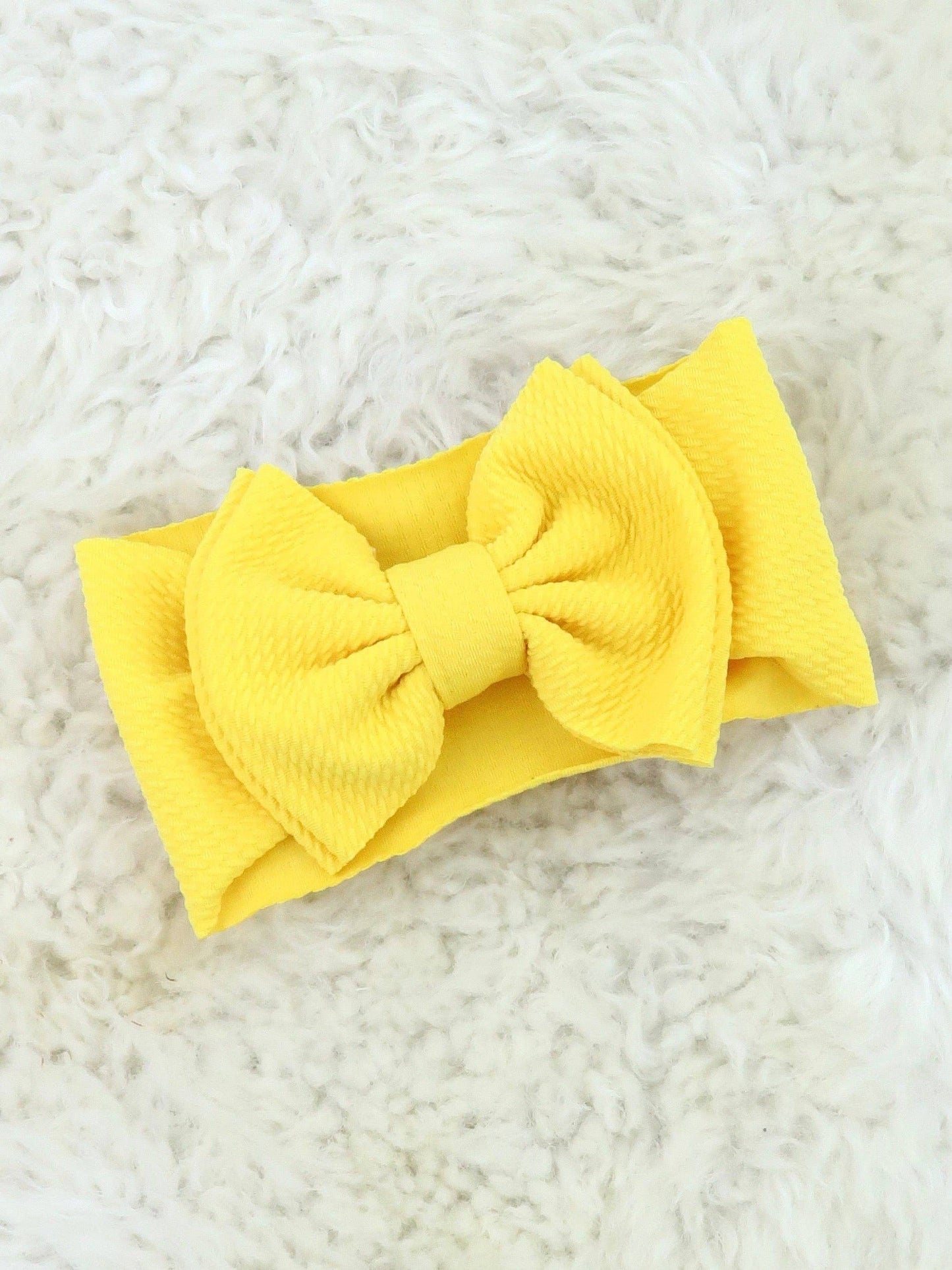 Double Layer Waffle Bow Headwrap - Punch