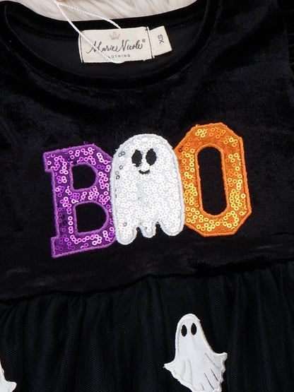 Boo Ghost Embroidered Tulle Dress