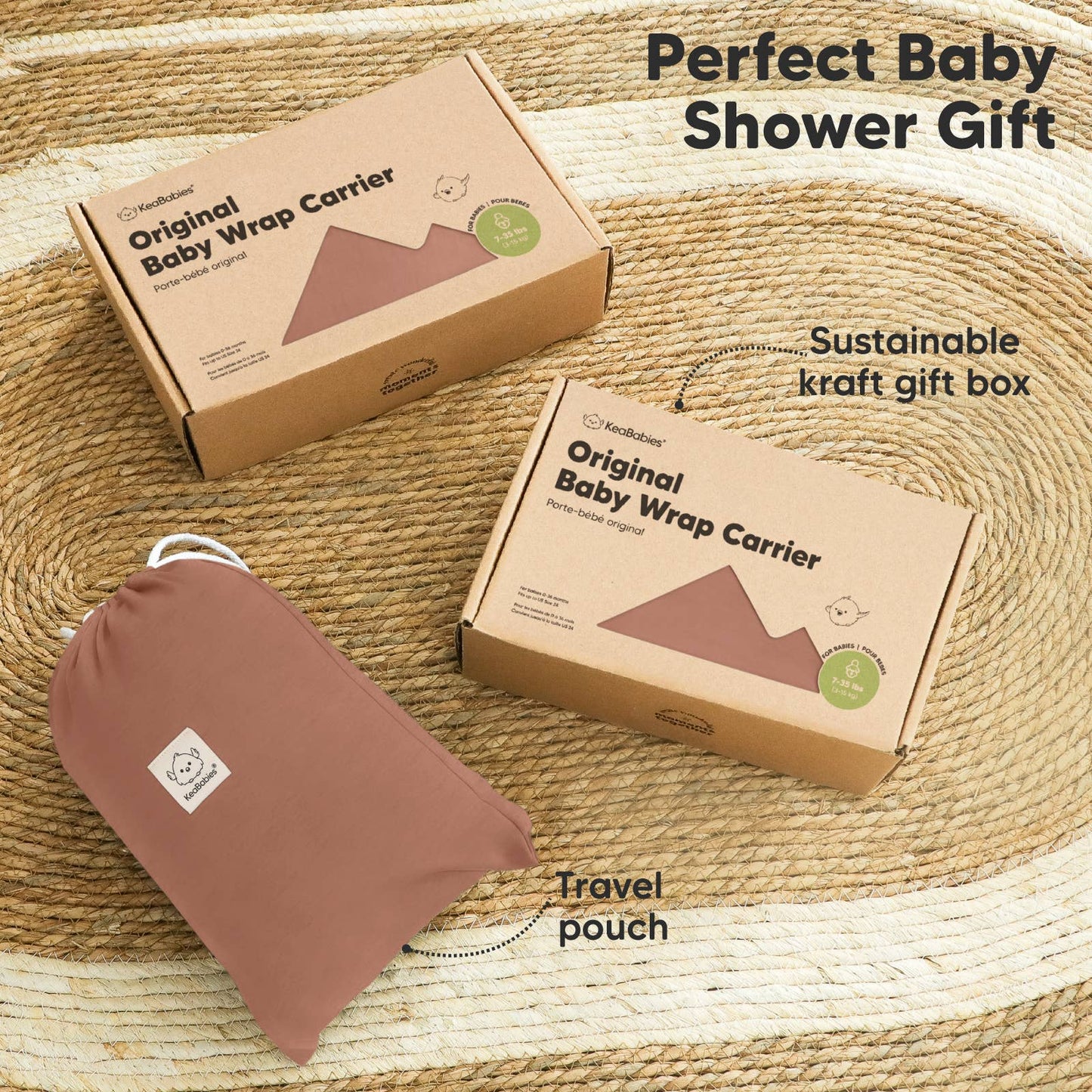 KeaBabies Original Baby Wrap Carrier: Terracotta