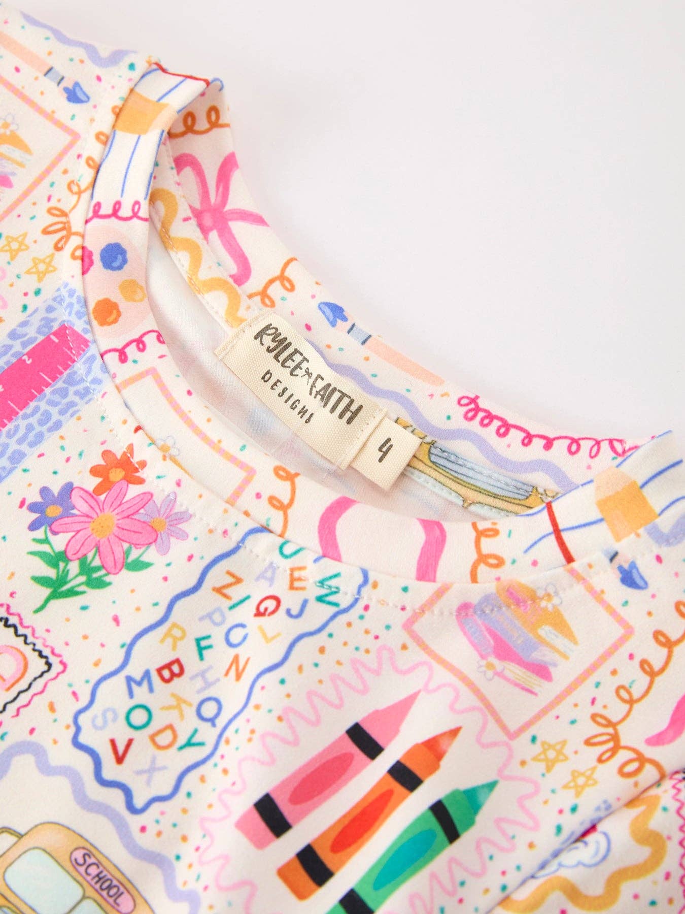 Back to School Print Girl Short Set: 10/12