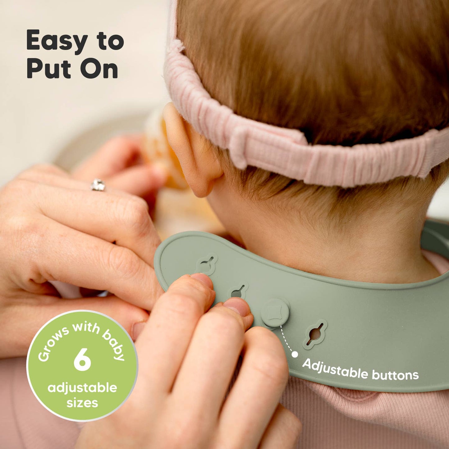 2-Pack Prep Silicone Bibs for Babies, Toddlers, Boys, Girls: Sage