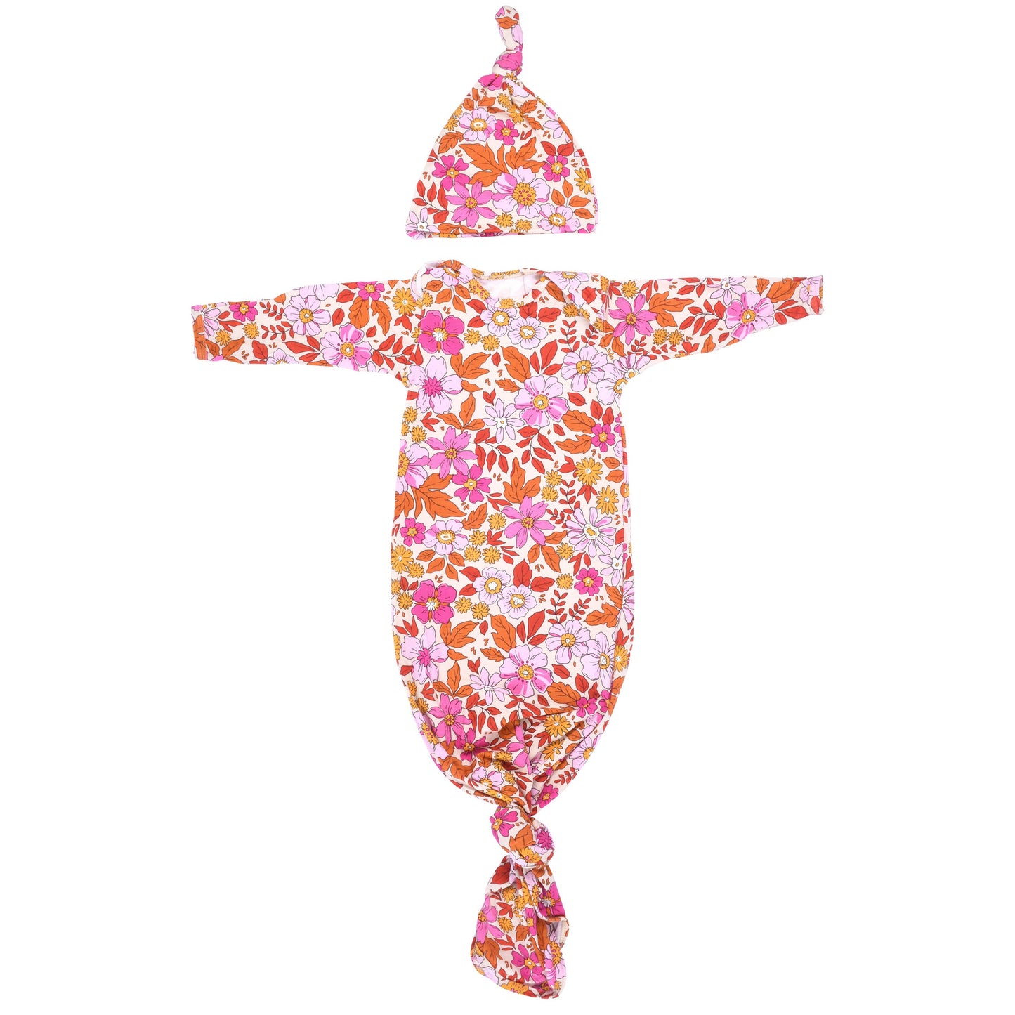 Wild Child Floral Hawaiian Knotted Gown & Bow