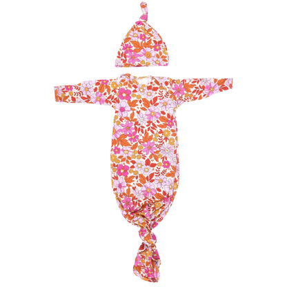 Wild Child Floral Hawaiian Knotted Gown & Bow