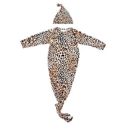 Leopard Knotted Gown & Bow