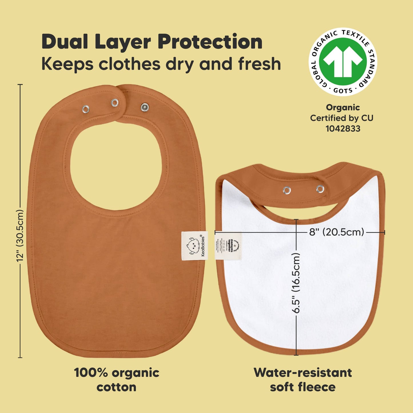 8-pack Urban Drool Bibs for Teething Baby Boys and Girls: Terracotta