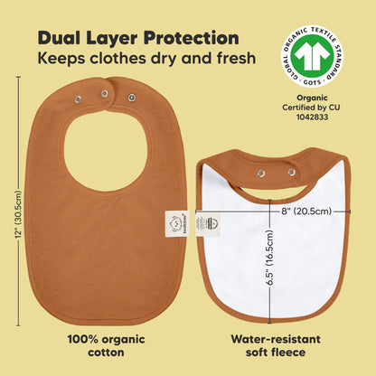 8-pack Urban Drool Bibs for Teething Baby Boys and Girls: Terracotta