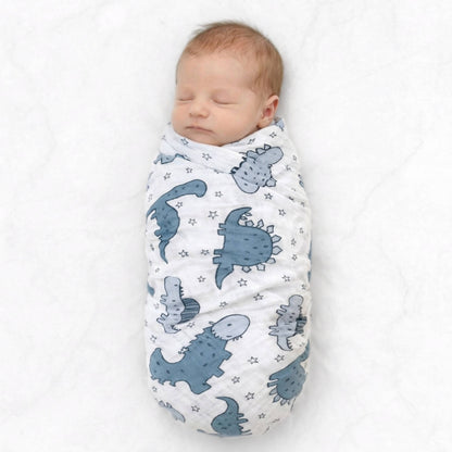 Bamboo Muslin Swaddle Blanket - Dino Dreams