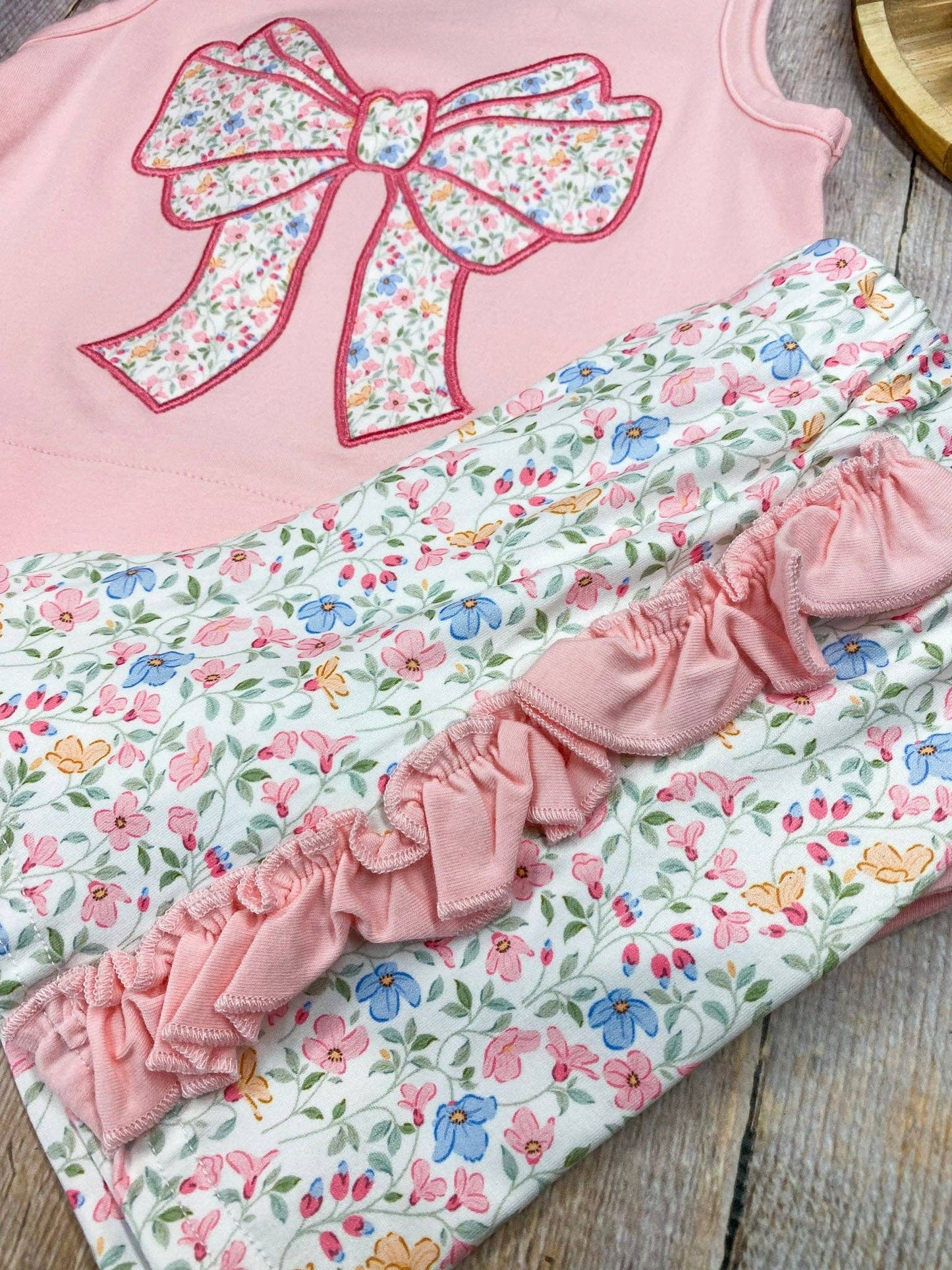 Pink Floral Bow Set