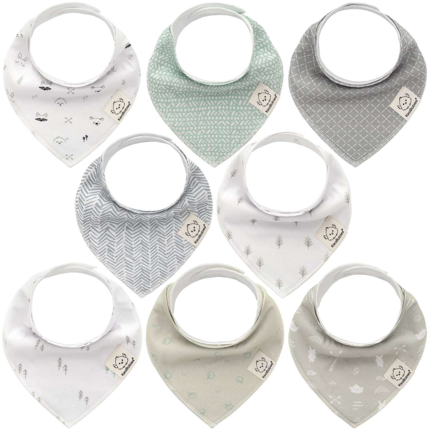 8-pack Baby Bandana Bibs for Boys and Girls: Nordic