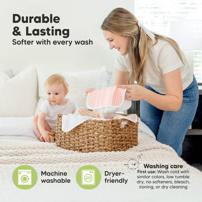 6-Pack Organic Cami Baby Washcloths for Face & Bath Towels: Sweet Charm