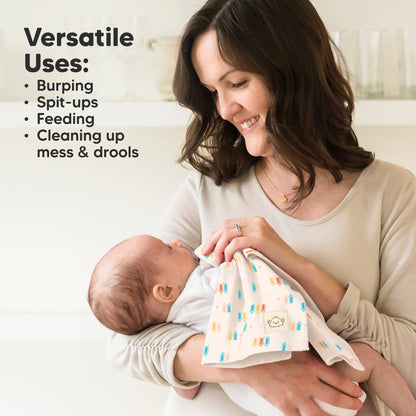 KeaBabies 6-Pack Shea Burp Cloths: Prism