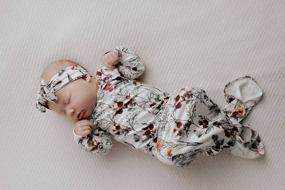Floral Flower Knotted Gown & Bow