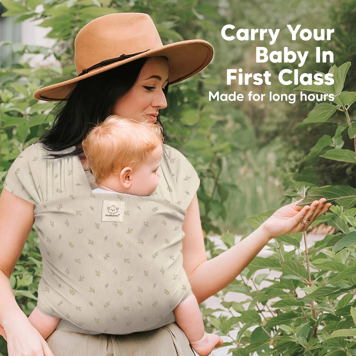 KeaBabies Original Baby Wrap Carrier: Leafy