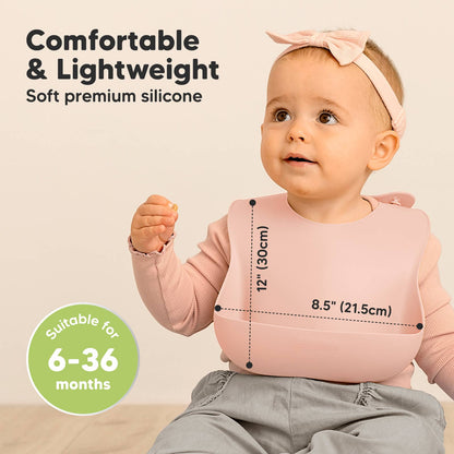 2-Pack Prep Silicone Bibs for Babies, Toddlers, Boys, Girls: Mellow
