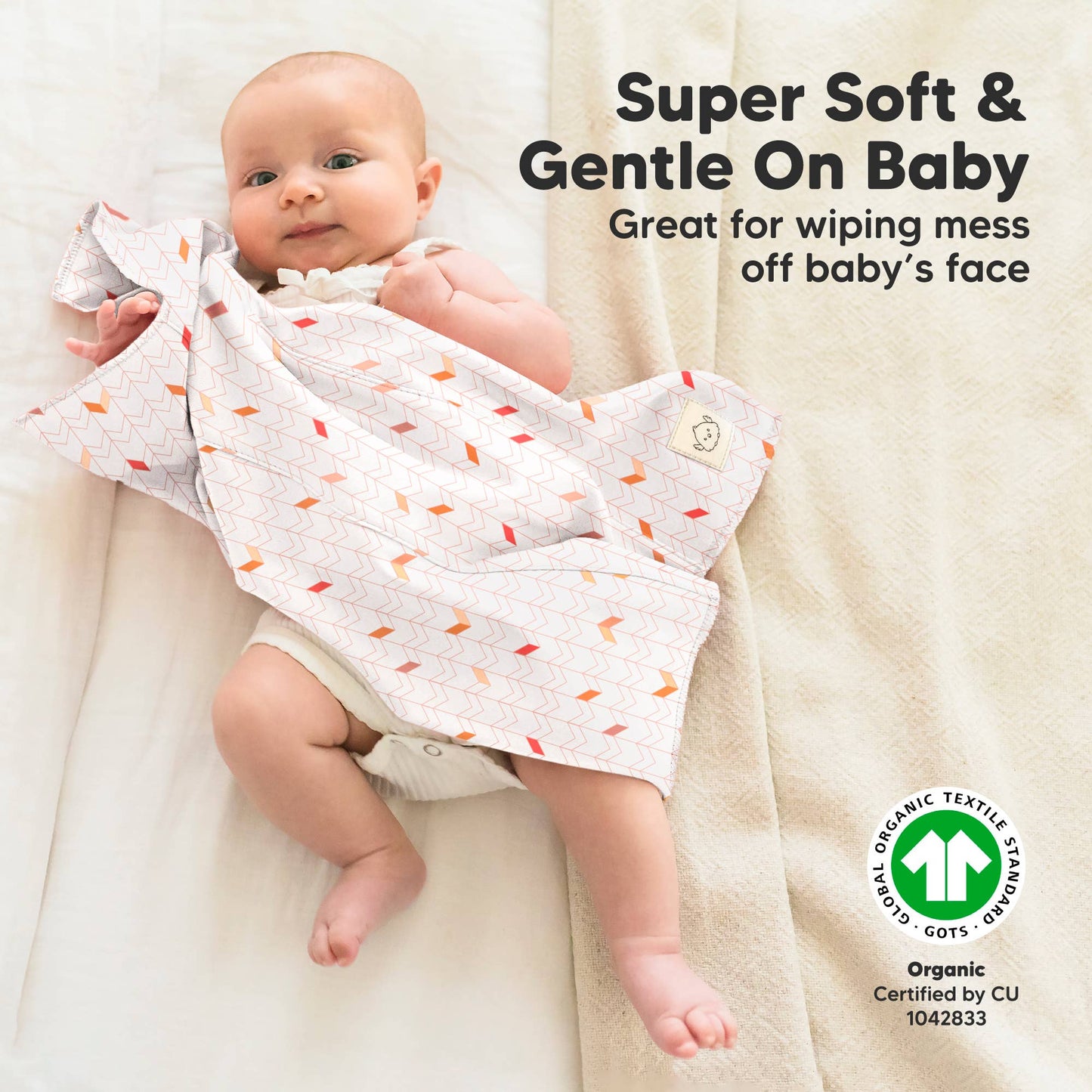 KeaBabies 6-Pack Shea Burp Cloths: Prism