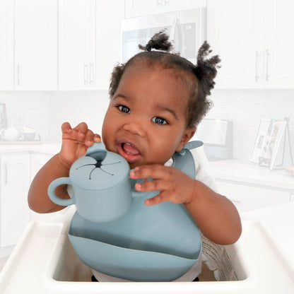 Silicone Snack Cup for Babies, Toddlers & Kids: Almond