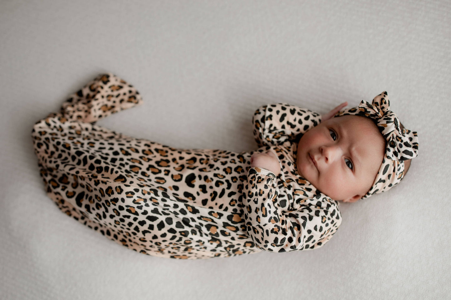 Leopard Knotted Gown & Bow