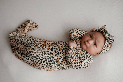 Leopard Knotted Gown & Bow