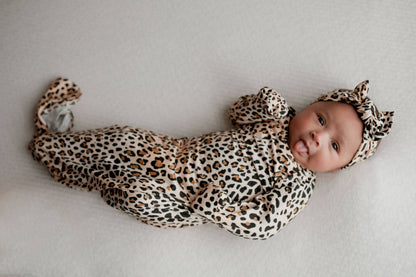Leopard Knotted Gown & Bow
