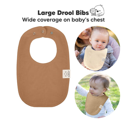 8-pack Urban Drool Bibs for Teething Baby Boys and Girls: Terracotta
