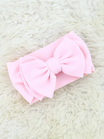 Double Layer Waffle Bow Headwrap - Punch