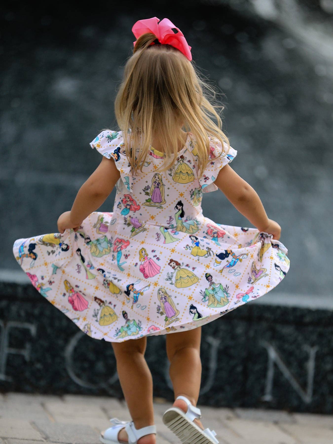 Summer Pattern Ruffle Sleeve Girls Dress: 3