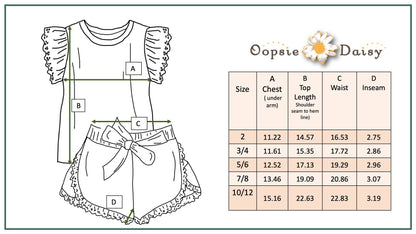 Girls Lavender Lace Checkered Spring Summer Ruffle Short Set