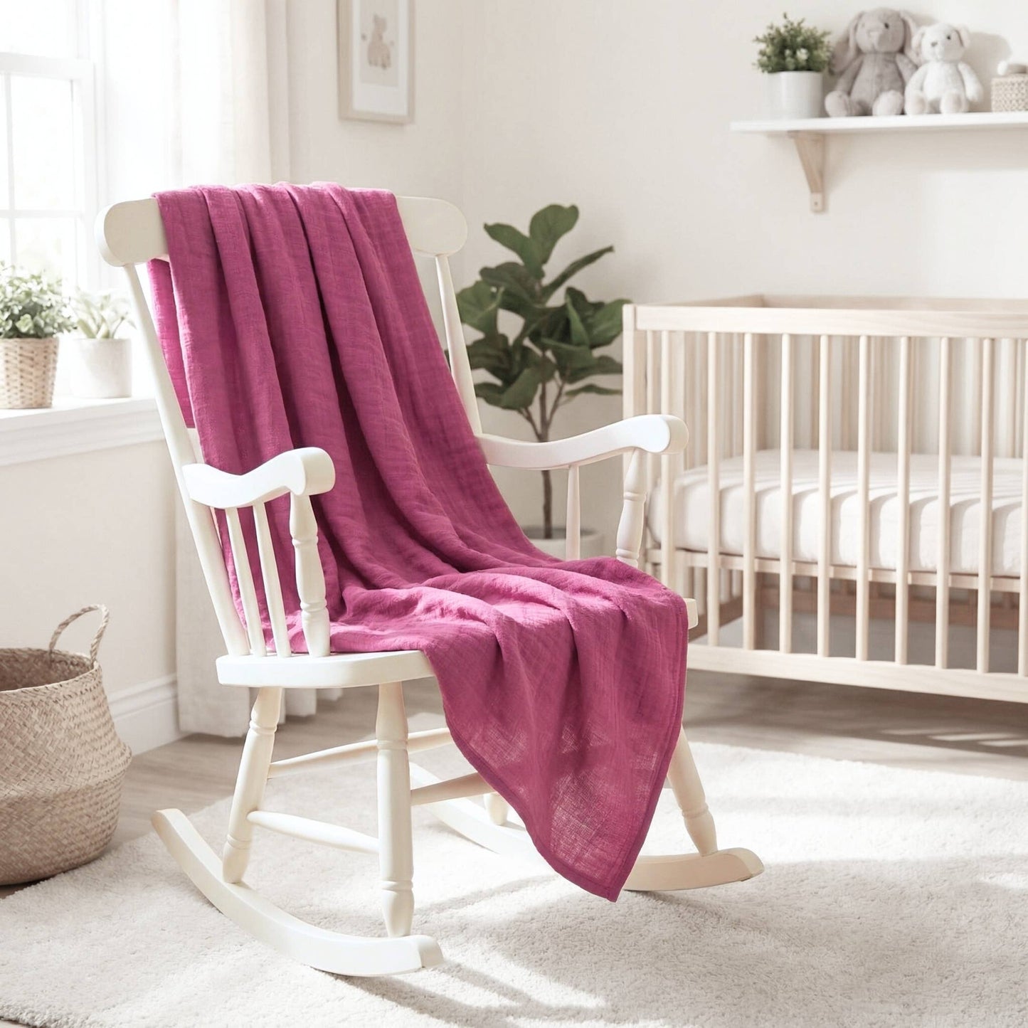Muslin Swaddle Blanket - Soft Mulberry: Soft Mulberry