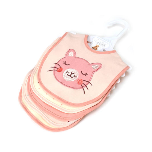 5 Pack Soft Cotton Poly Embroidered Baby Bibs
