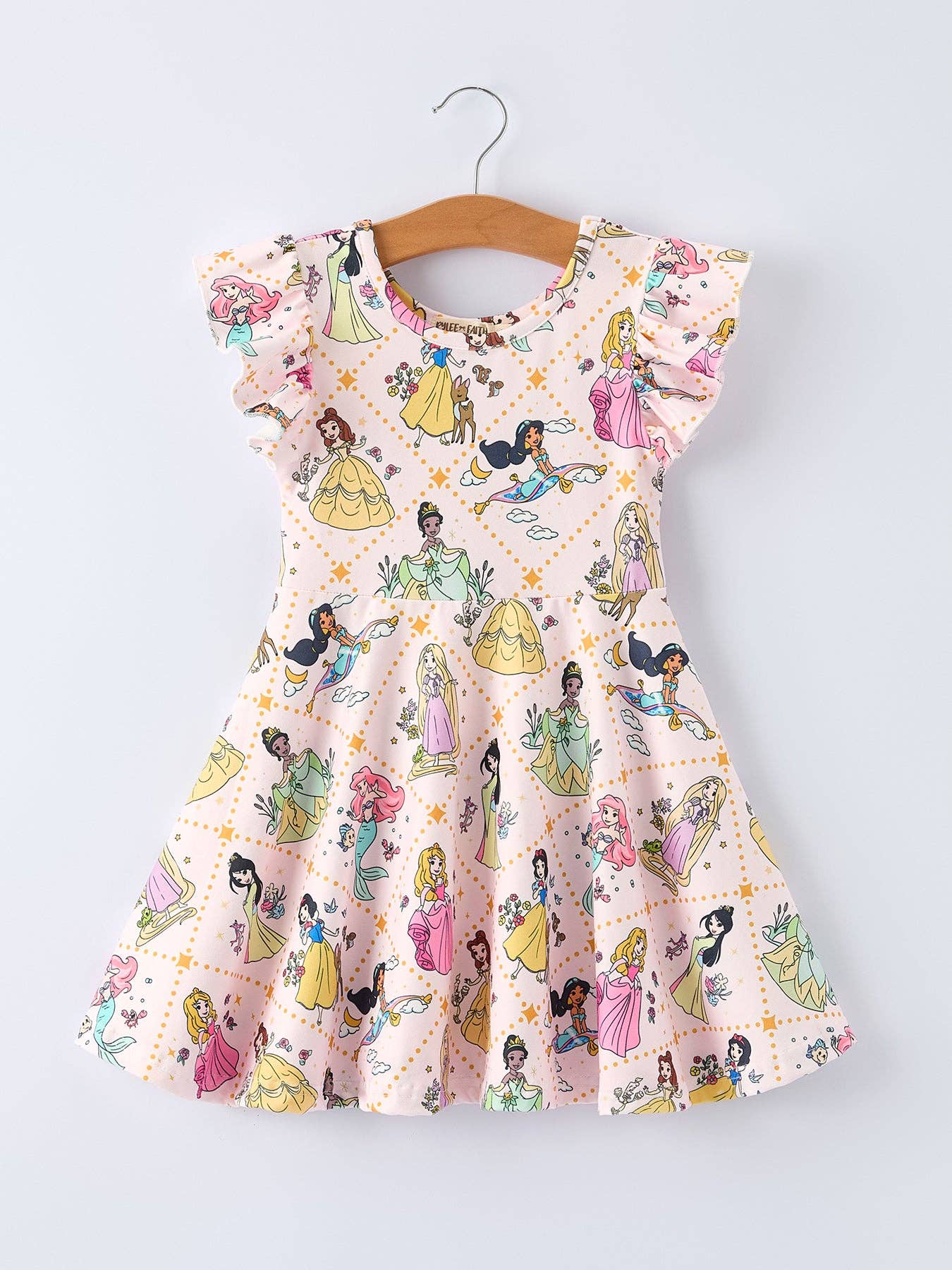 Summer Pattern Ruffle Sleeve Girls Dress: 3