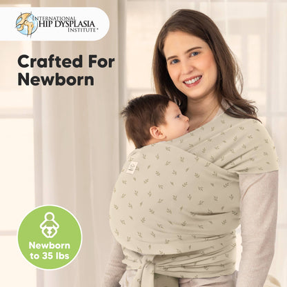 KeaBabies Original Baby Wrap Carrier: Leafy