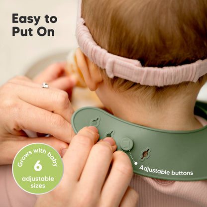 2-Pack Prep Silicone Bibs for Babies, Toddlers, Boys, Girls: Slate