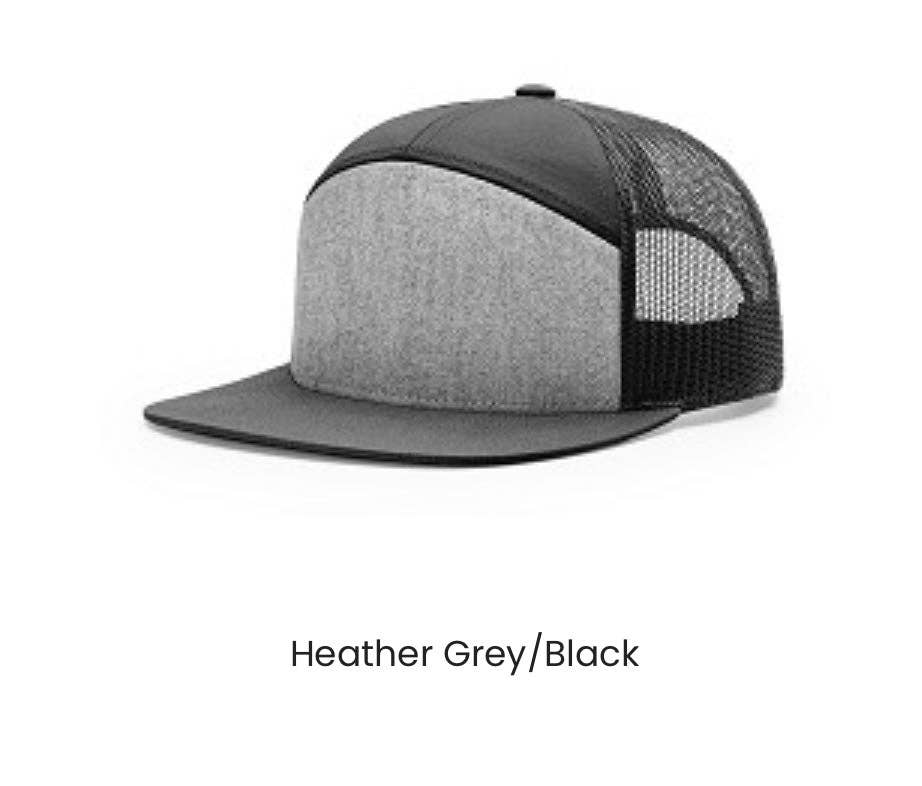 Turkey Feather - Flatbill Snapback Hat - Richardson 168: Solid Black