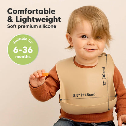 2-Pack Prep Silicone Bibs for Babies, Toddlers, Boys, Girls: Terracotta