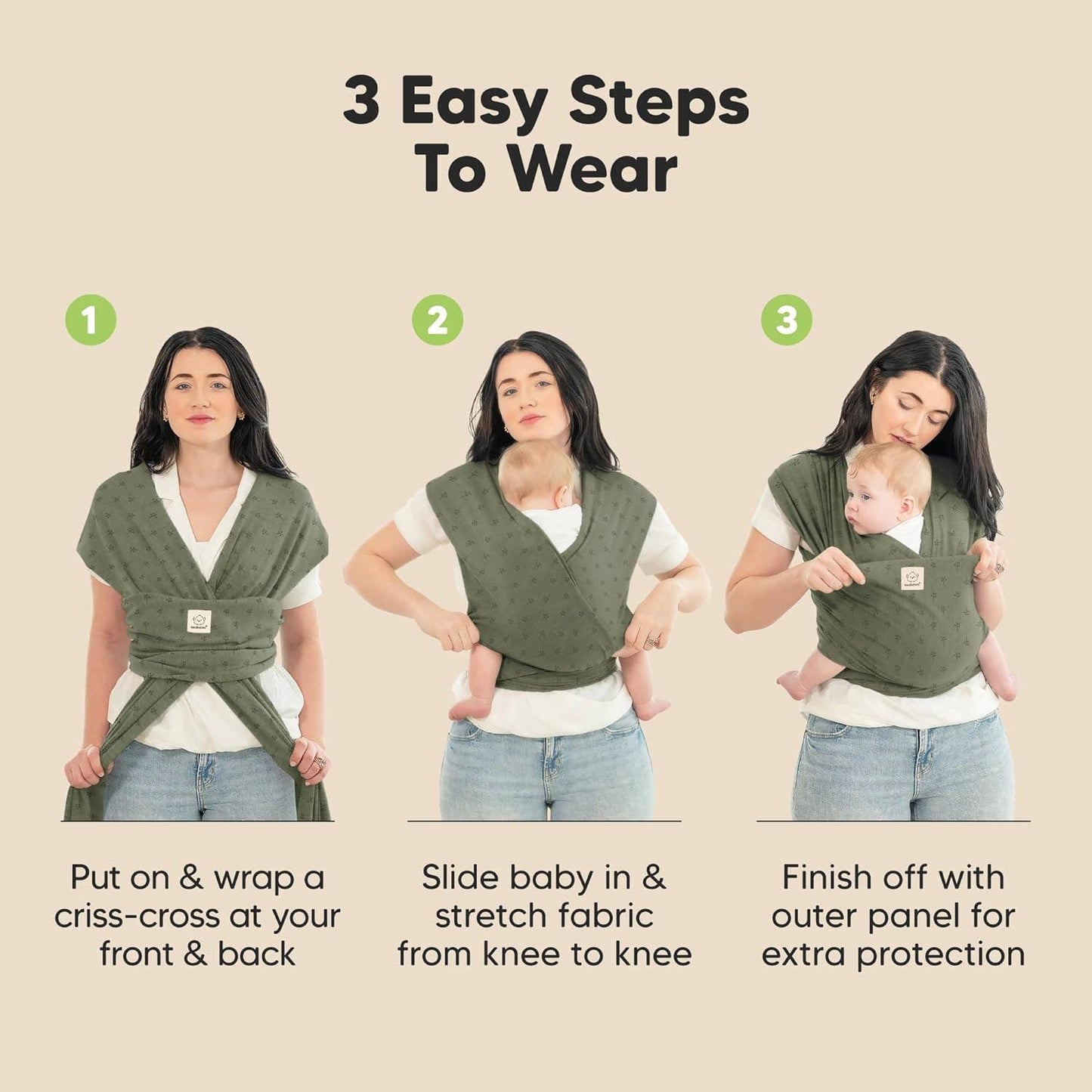 KeaBabies Original Baby Wrap Carrier: Forest