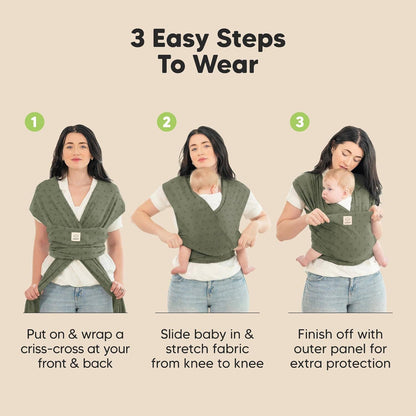 KeaBabies Original Baby Wrap Carrier: Forest